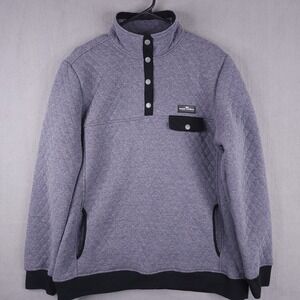Simply Southern Quilted Pullover XL Gray Snap Mock Neck Quarter Button Pocket